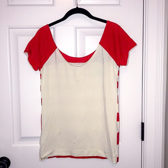 RBK Reebok Red and White Striped Top - Picture 3 of 5